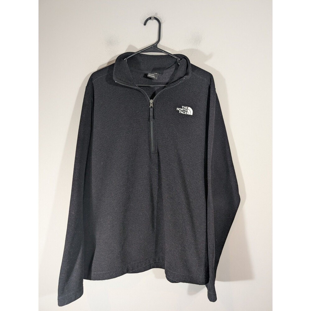 The North Face Mens Black 1/4 Zip Fleece Jacket Sz Large Outdoor Hiking Gopcore